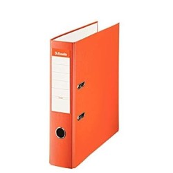 ESSELTE ARCHIVADOR PALANCA A4 LOMO ANCHO PP INTERIOR FORRADO EN PAPEL RADO CANTONERAS NARANJA