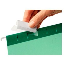 ESSELTE VISOR FLEXIBLES CON ETIQUETA PARA CARPETAS COLGANTES CLASSIC 5CM TRANSPARENTE BOLSA -25U-