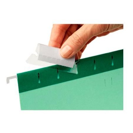 ESSELTE VISOR FLEXIBLES CON ETIQUETA PARA CARPETAS COLGANTES CLASSIC 5CM TRANSPARENTE BOLSA -25U-