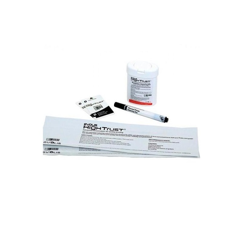 EVOLIS KIT DE MANTENIMIENTO O DE LIMPIEZA 2 TARJETAS "T", 2 TARJETAS ADHESIVAS, 1 LÁPIZ Y 60 TOALLITAS.