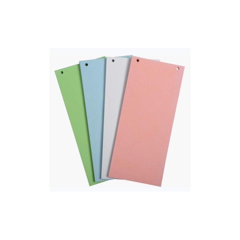 EXACOMPTA SEPARADORES CARTULINA RECICLADA 105X240MM PAQUETE 100 FICHAS COLORES SURTIDOS
