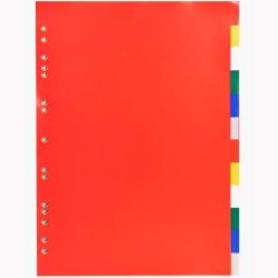 EXACOMPTA SEPARADORES 12 POSICIONES A4 PP FLEXIBLE OPACO COLORES NEUTROS