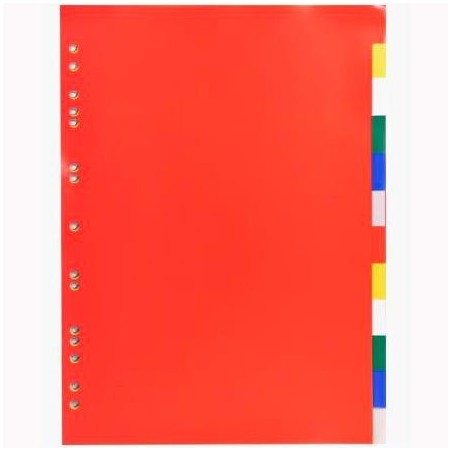EXACOMPTA SEPARADORES 12 POSICIONES A4 PP FLEXIBLE OPACO COLORES NEUTROS