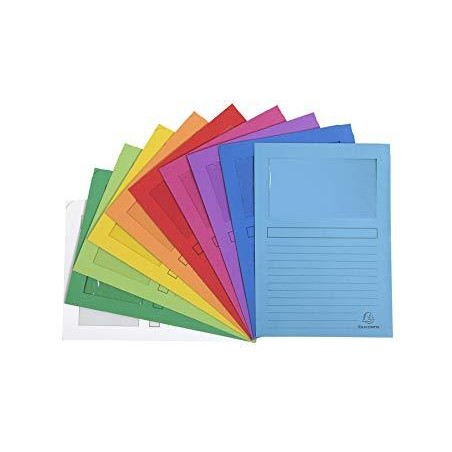 EXACOMPTA SUBCARPETA A4 FOREVER CON VENTANA SURTIDAS 120GR -50U-