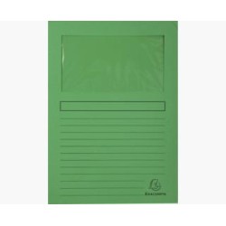 EXACOMPTA SUBCARPETA A4 FOREVER CON VENTANA VERDE 120GR -100U-