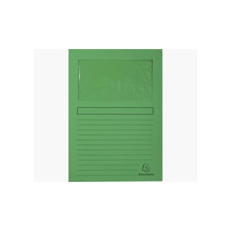EXACOMPTA SUBCARPETA A4 FOREVER CON VENTANA VERDE 120GR -100U-