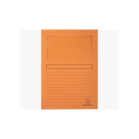 EXACOMPTA SUBCARPETA A4 FOREVER CON VENTANA NARANJA 120GR -100U-