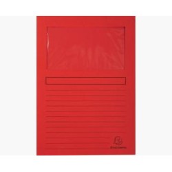 EXACOMPTA SUBCARPETA A4 FOREVER CON VENTANA ROJO 120GR -100U-