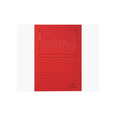 EXACOMPTA SUBCARPETA A4 FOREVER CON VENTANA ROJO 120GR -100U-