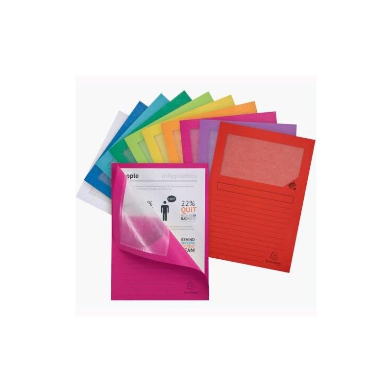 EXACOMPTA SUBCARPETA A4 FOREVER CON VENTANA PAQUETE DE 25 COLORES SURTIDOS 130GR