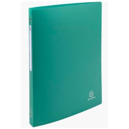 EXACOMPTA CARPETA 4 ANILLAS 15MM POLIPROPILENO OPACO CON ETIQUETA EN EL LOMO A4 VERDE