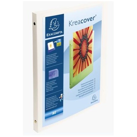 EXACOMPTA CARPETA DE ANILLAS 4X15MM KREA COVER A4 PERSONALIZABLE PP OPACO BLANCO