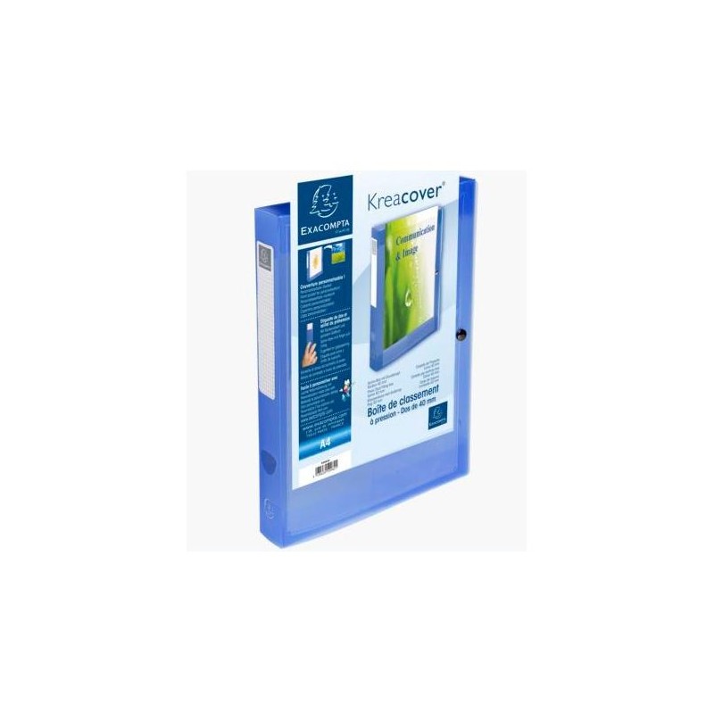 EXACOMPTA CARPETA DE PROYECTOS KREA COVER 40MM CIERRE CON CLIP A4 PP AZUL