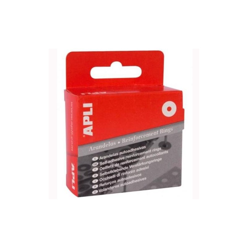 APLI ARANDELAS DE REFUERZO 13MM AUTOADHESIVAS CAJA 200 UD TRANSLÚCIDAS