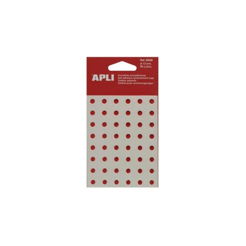 APLI ARANDELAS DE REFUERZO 13MM CAJA 96 UD TRANSLÚCIDAS