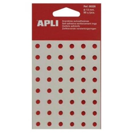 APLI ARANDELAS DE REFUERZO 13MM CAJA 96 UD TRANSLÚCIDAS