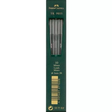 FABER CASTELL ESTUCHE DE 10 MINAS TK 9071 GRAFITO 2,0MM DUREZA 2B