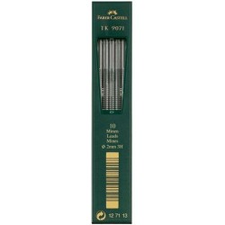 FABER CASTELL MINAS TK 9071 DIBUJO 2MM 3H ESTUCHE 10UD NEGRO INTENSO