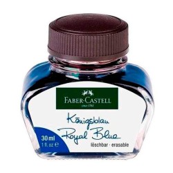 FABER CASTELL TINTERO 30ML TINTA BORRABLE AZUL REAL