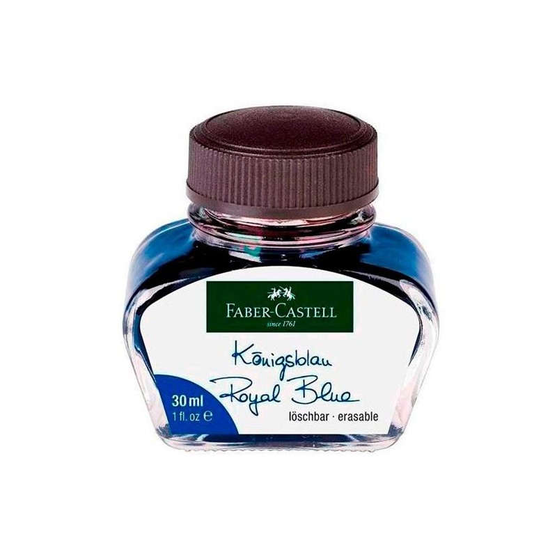 FABER CASTELL TINTERO 30ML TINTA BORRABLE AZUL REAL