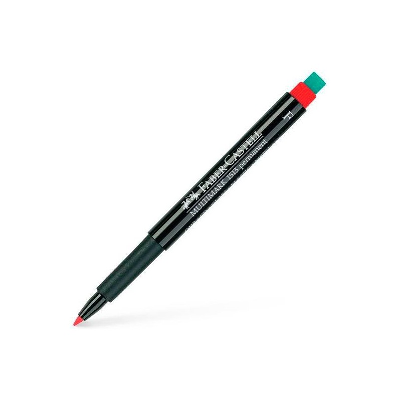 FABER CASTELL ROTULADOR PERMANENTE MULTIFUNCIONAL MULTIMARK F CON GOMA INTEGRADA ROJO