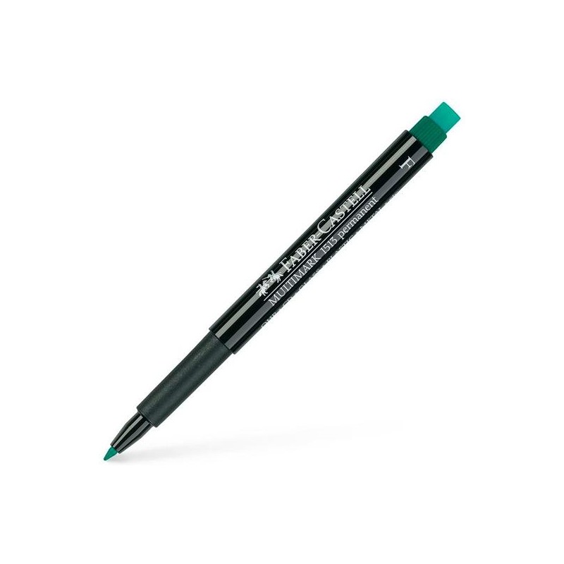 FABER CASTELL ROTULADOR PERMANENTE MULTIFUNCIONAL MULTIMARK F CON GOMA INTEGRADA VERDE