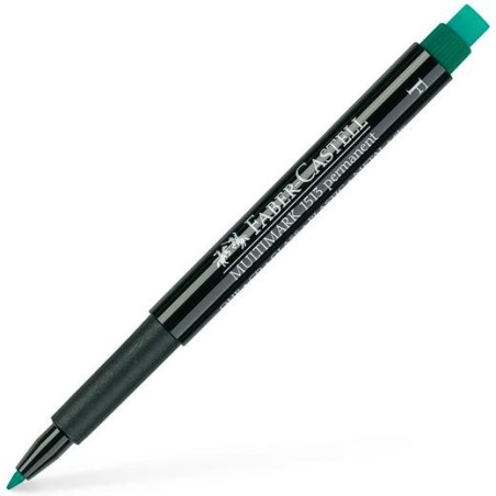 FABER CASTELL ROTULADOR PERMANENTE MULTIFUNCIONAL MULTIMARK F CON GOMA INTEGRADA VERDE