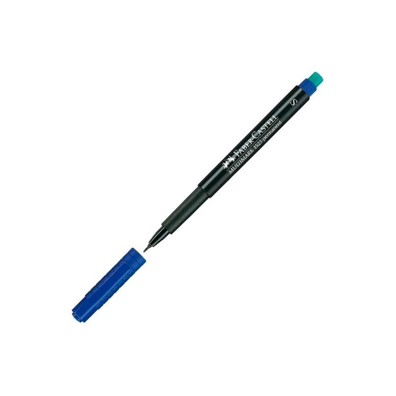 FABER CASTELL ROTULADOR PERMANENTE MULTIFUNCIONAL MULTIMARK S CON GOMA INTEGRADA AZUL