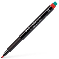 FABER CASTELL ROTULADOR PERMANENTE MULTIFUNCIONAL MULTIMARK M CON GOMA INTEGRADA ROJO