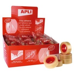 APLI CINTA ADHESIVA TRANSPARENTE ROLLO 12MM X 33M CAJA EXPOSITORA 55 UD