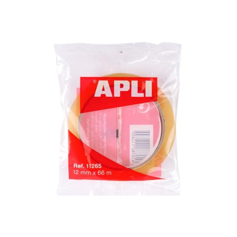 APLI CINTA ADHESIVA TRANSPARENTE ROLLO 12MM X 66M
