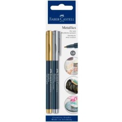 FABER CASTELL ROTULADORES CREATIVE STUDIO METALLICS MARKER COLORES METÁLICOS -BLISTER 2U-