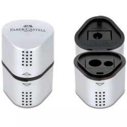 FABER CASTELL AFILALÁPICES TRÍO GRIP 2001 3 EN 1 PLATEADO METÁLICO