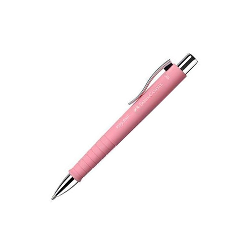 FABER CASTELL BOLÍGRAFO POLY BALL COLOURS XB TINTA AZUL RECARGABLE ROSA
