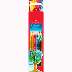 FABER CASTELL LÁPICES DE COLORES COLOUR GRIP C/SURTIDOS ESTUCHE 6 UD