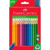 FABER CASTELL LÁPICES DE COLORES JUMBO TRIANGULAR + SACAPUNTAS C/SURTIDOS ESTUCHE 30 UD