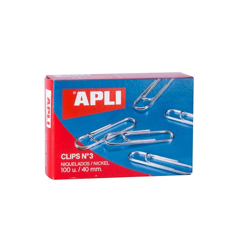 APLI CLIPS NIQUELADOS Nº 3 - 40MM CAJA 100 UD