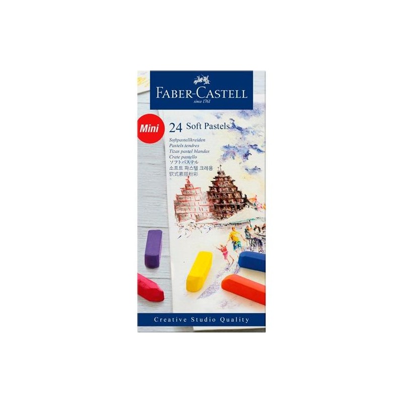 FABER CASTELL TIZAS PASTELES BLANDAS MINI ESTUCHE 24U C/SURTIDOS