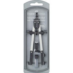 FABER CASTELL COMPÁS ARTICULADO DE AJUSTE RÁPIDO ADAPTADOR UNIVERSAL 17CM + ACCESORIOS