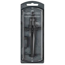FABER CASTELL COMPÁS DE AJUSTE RÁPIDO STREAM NEGRO PIEDRA