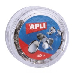 APLI CHINCHETAS NIQUELADAS CAJA 100 UD -PACK 16 CAJAS-