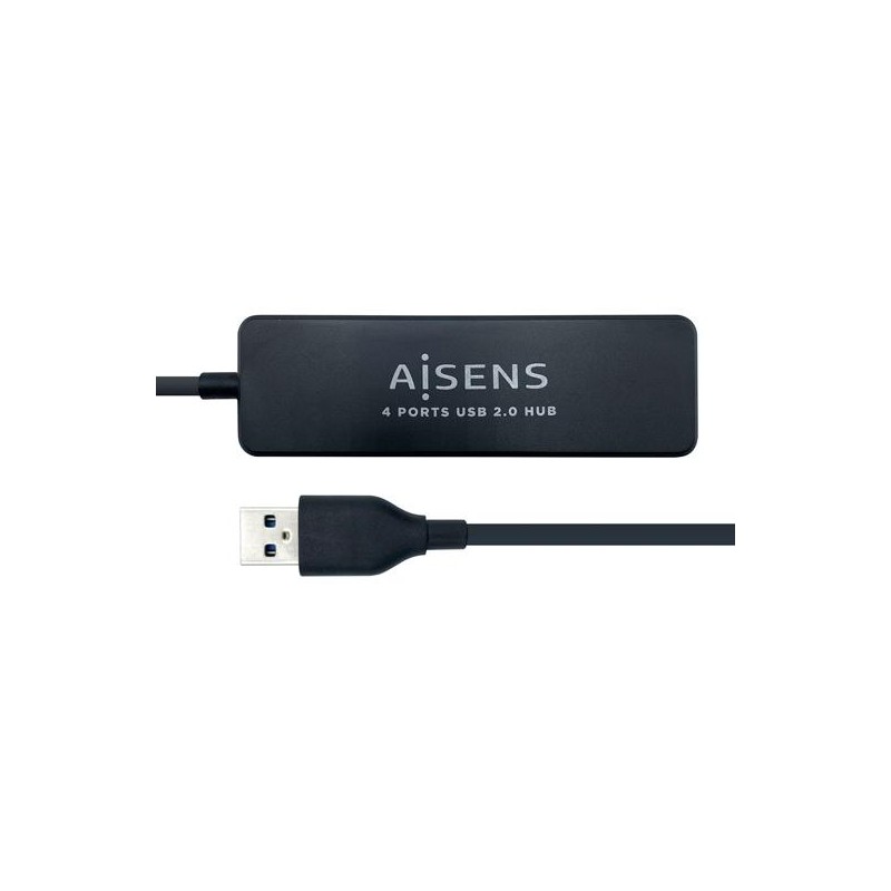 AISENS HUB USB 2.0 TIPO A/M - 4XTIPO A/H NEGRO 30CM