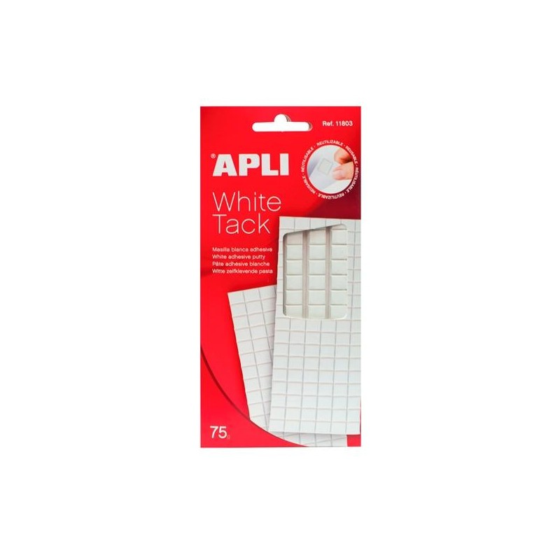 APLI MASILLA PRECORTADA REMOVIBLE WHITE TACK 75GR BLANCO