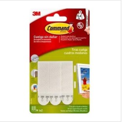 3M COMMAND TIRAS CUELGA CUADROS BLANCAS MEDIANAS
