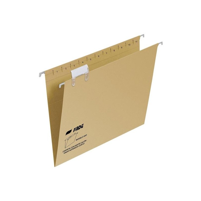 FADE CARPETA COLGANTE FOLIO PROLONGADO VISOR SUPERIOR C/ETIQUETAS CARTULINA KRAFT ECO