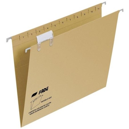 FADE CARPETA COLGANTE FOLIO PROLONGADO VISOR SUPERIOR C/ETIQUETAS CARTULINA KRAFT ECO