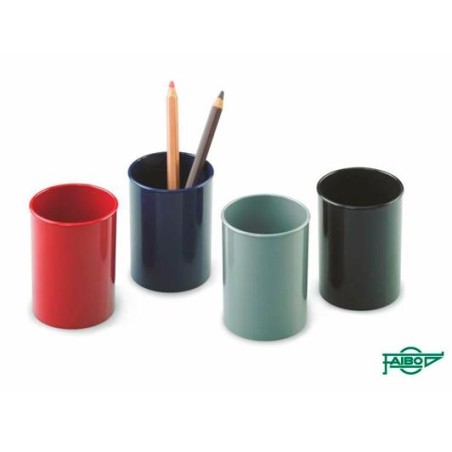 FAIBO CUBILETE PORTALÁPICES PLÁSTICO OPACO ROJO