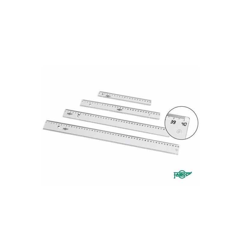 FAIBO REGLA ESCOLAR 30CM TRANSPARENTE