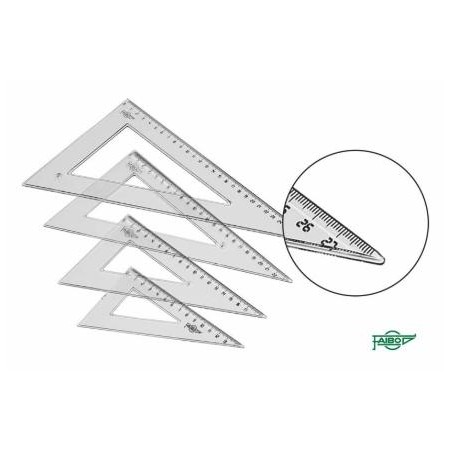 FAIBO CARTABÓN ESCOLAR GRADUADO 25CM TRANSPARENTE