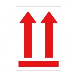 APLI ROLLO ETIQUETA FLECHA POSICIÓN VERTICAL ROJA